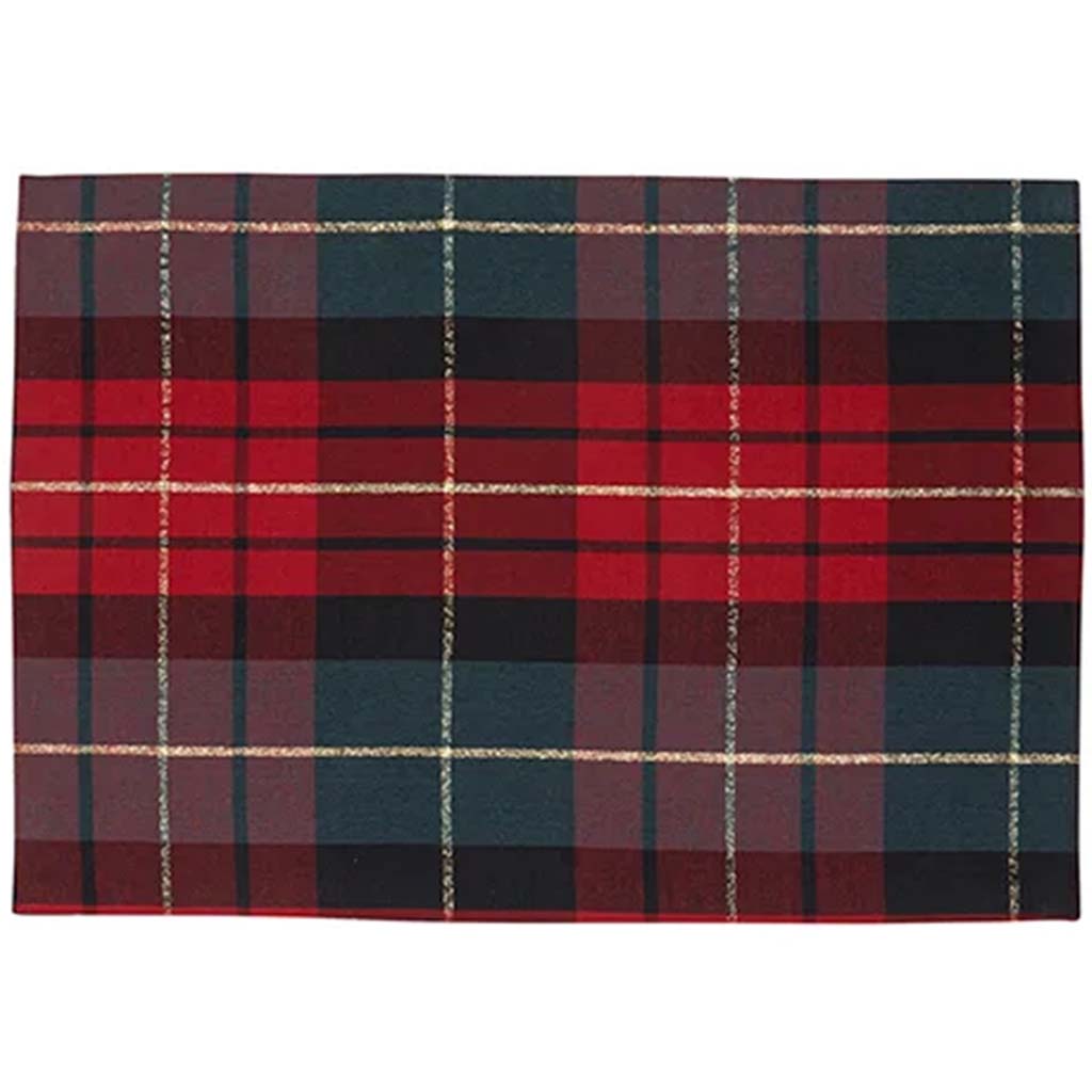 Traditional Check Placemat Forest, 13in x 19in