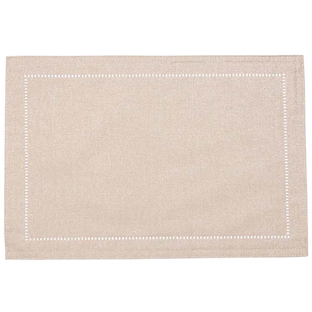 Lurex Hemstitch Placemat Rose Gold, 13in x 19in