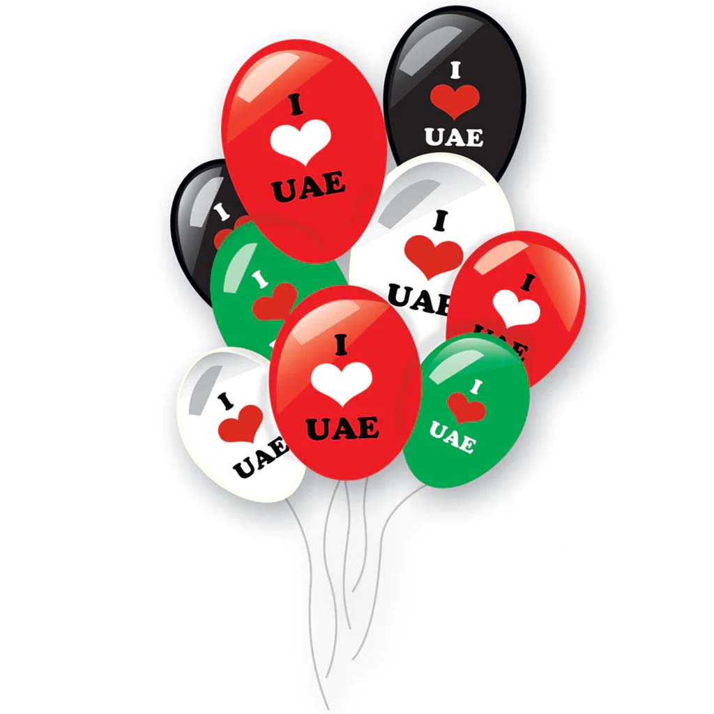 Uae Latex Balloon I Love UAE 8pcs