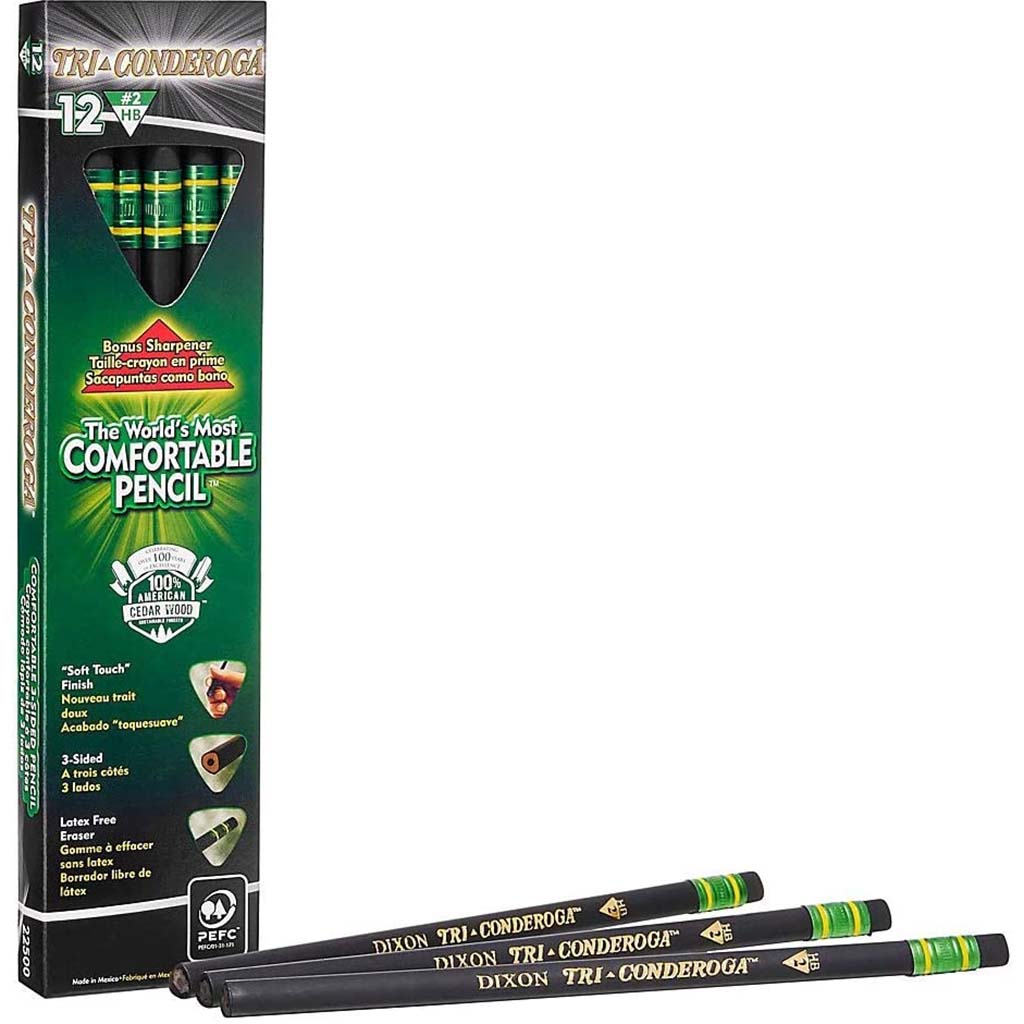 Triconderoga #2 Soft Pencil Black 12ct with Sharpener