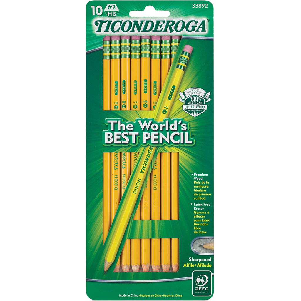 Ticonderoga #2 Soft Pencil Yellow 10ct