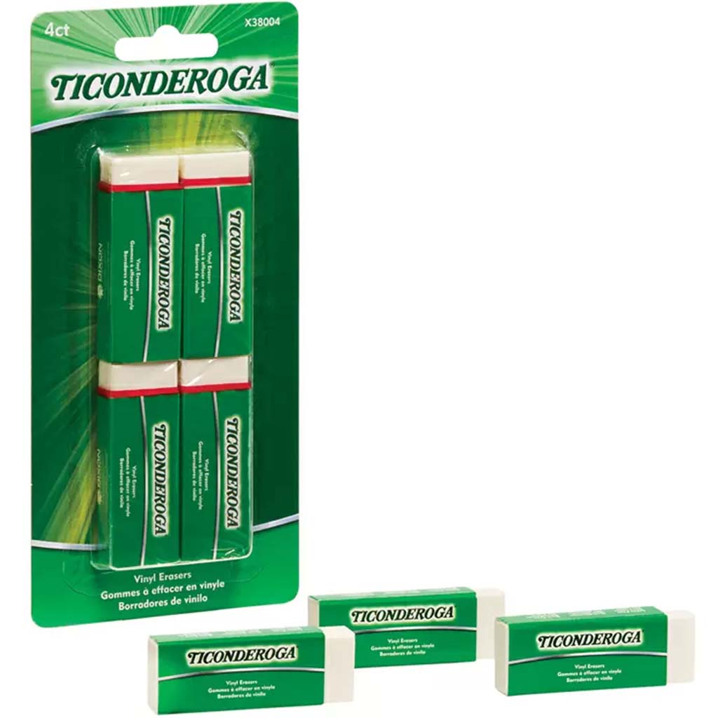 Ticonderoga Vinyl Eraser White 4ct