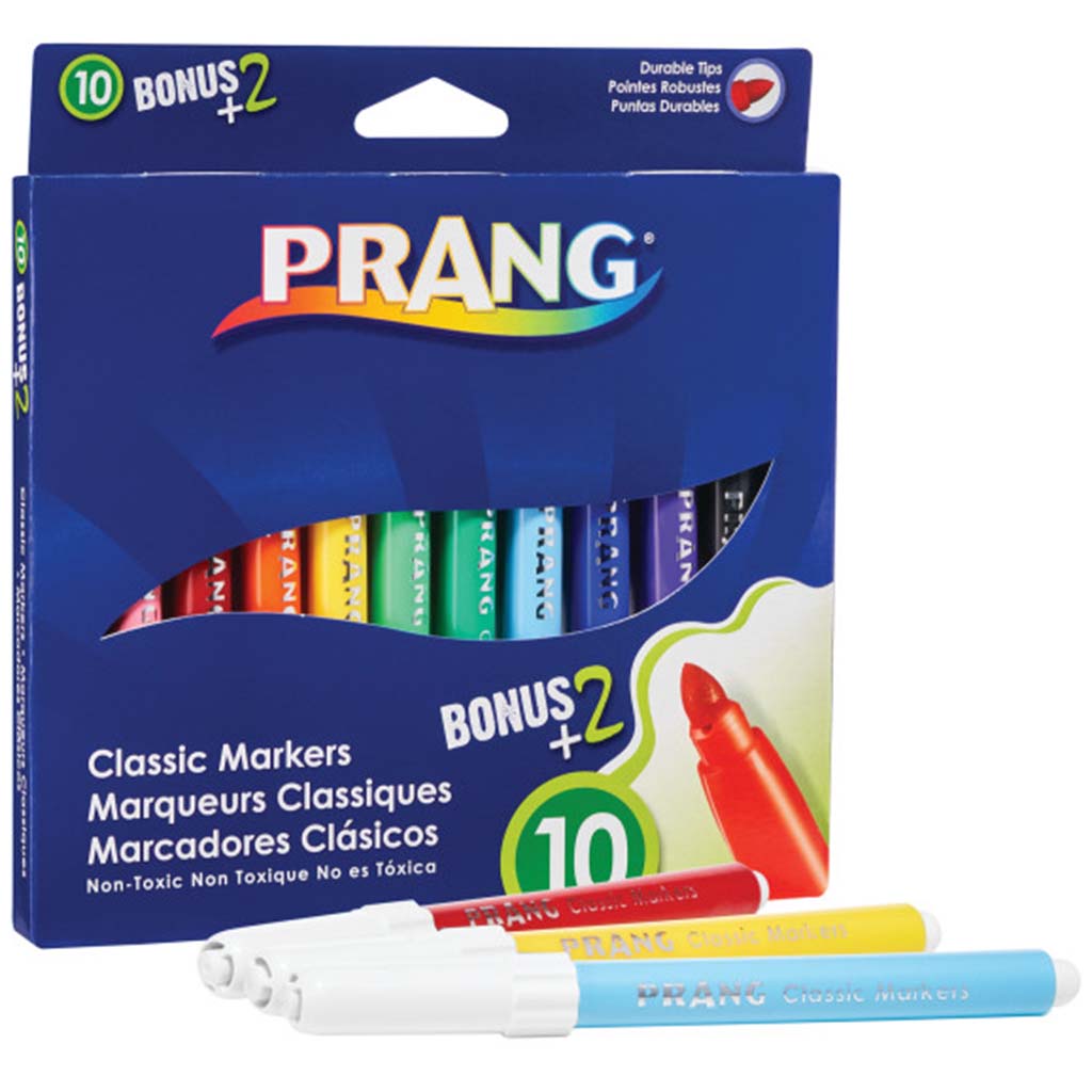 Prang Classic Markers Durable Tips 12 Colors