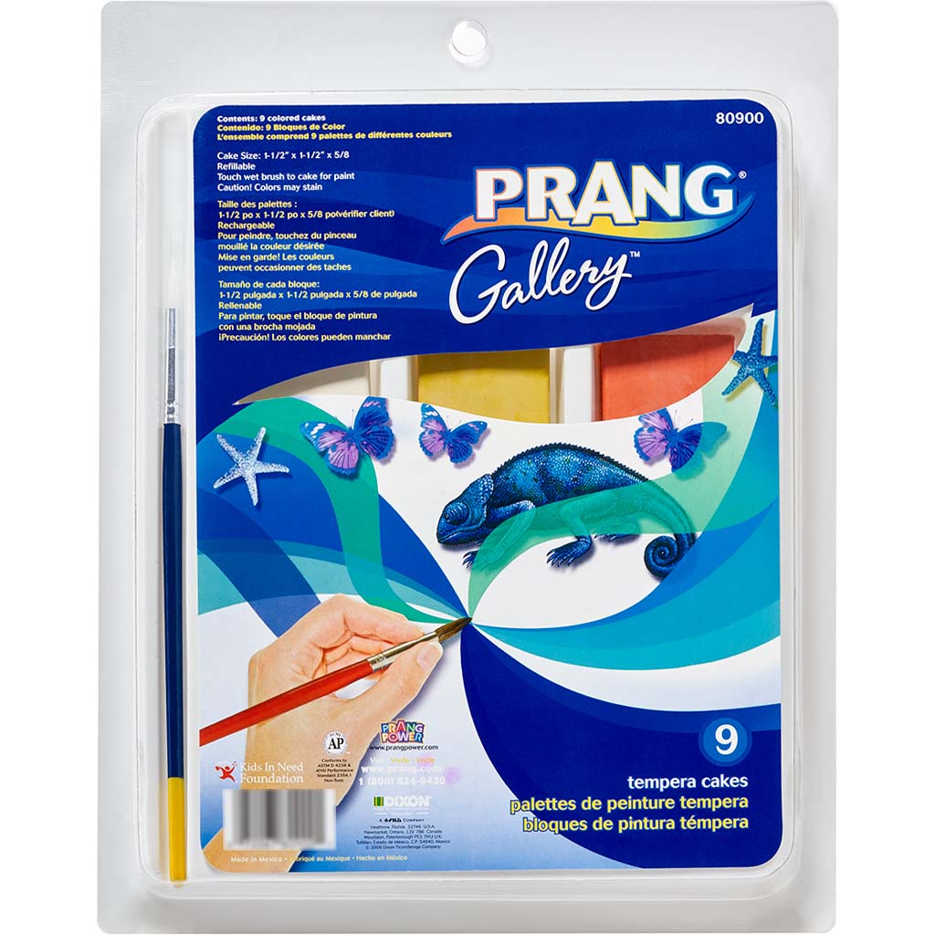 Prang Tempera Cakes Paint Kit - 9/Set - Multicolor