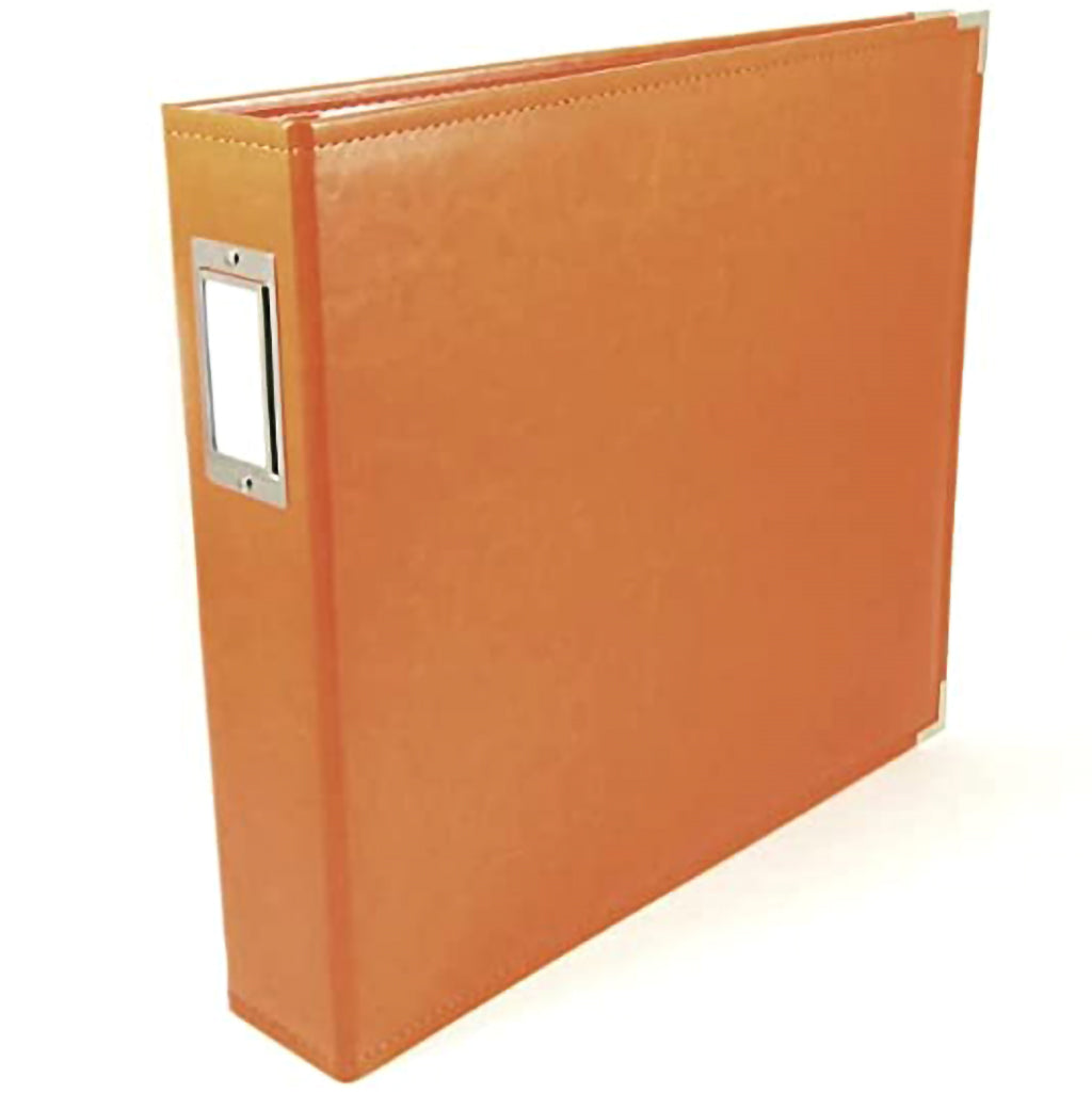 We R Memory Keepers Classic Leather D-Ring Album 12in x 12in, Orange Soda