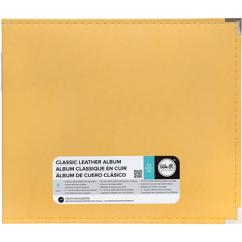 We R Memory Keepers Classic Leather D-Ring Album 12in x 12in, Buttercup