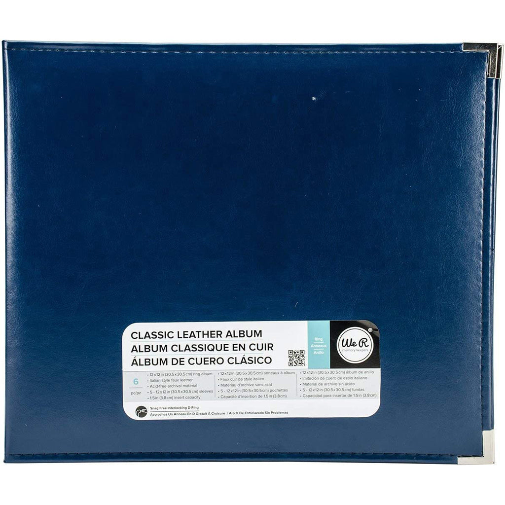 We R Memory Keepers Classic Leather D-Ring Album 12in x 12in, Cobalt