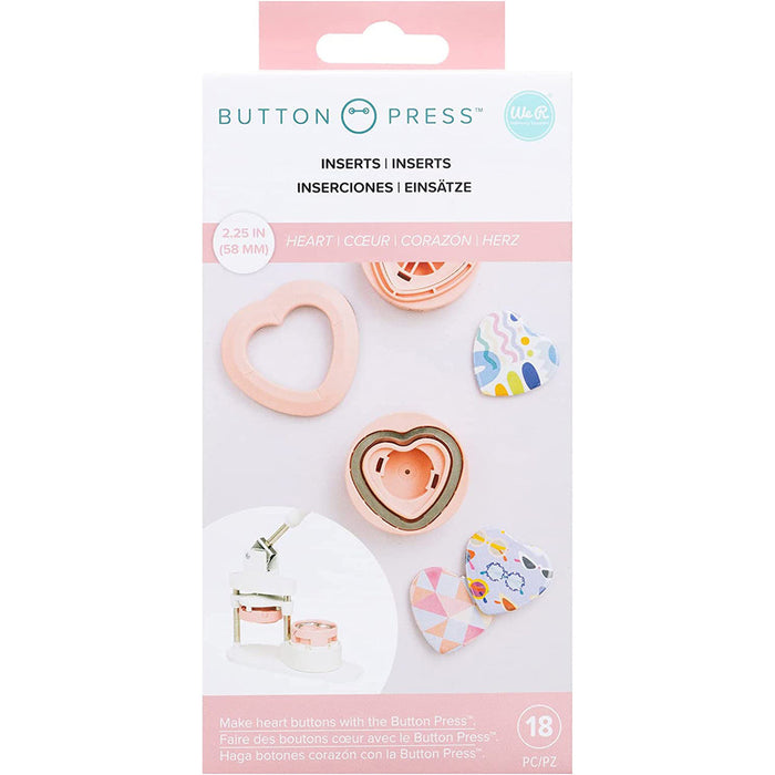 We R Memory Keepers Button Press Heart 2.25in, 18pc