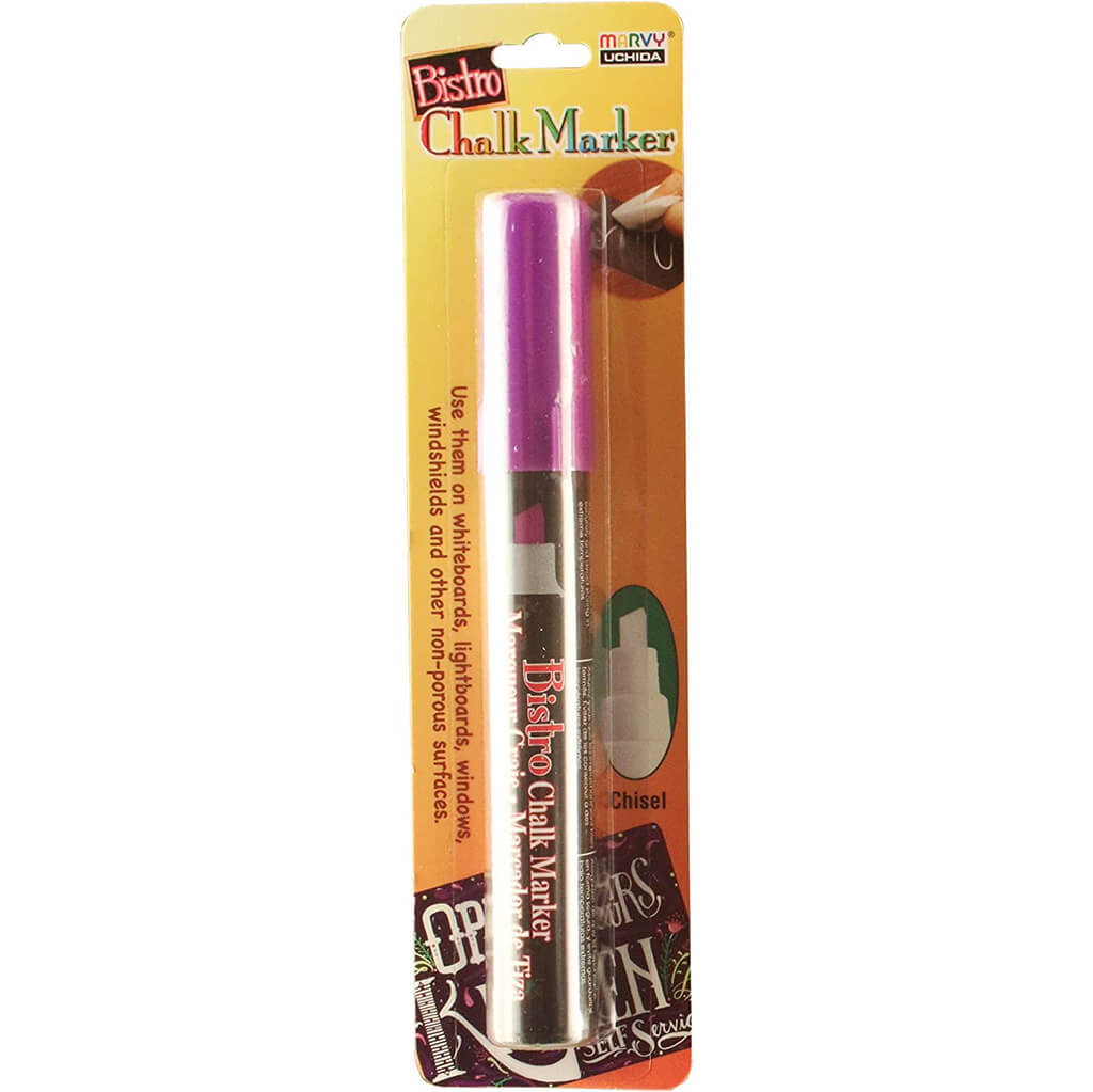 Bistro Chalk Marker Chisel Tip Fluorescent Violet