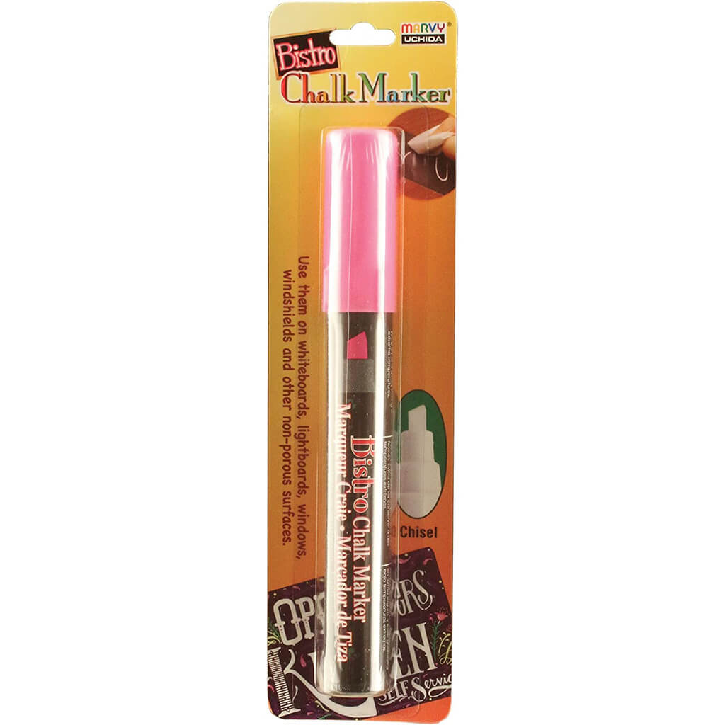 Bistro Chalk Marker Chisel Tip Fluorescent Pink