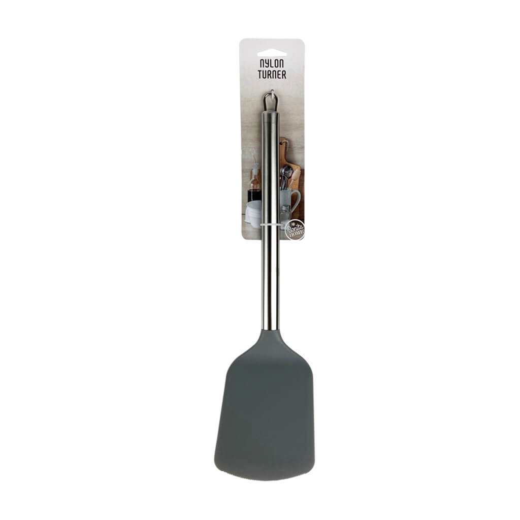 Nylon Turner Stainless Steel Handle Grey, 13in