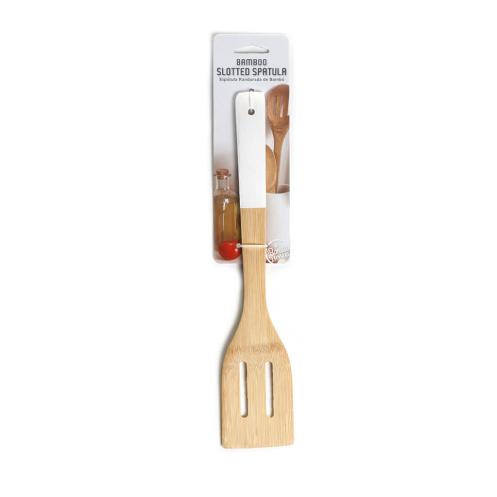 Bamboo Slotted Spatula White, 12in