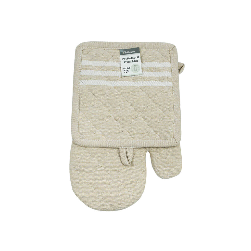 BH Pot Holder &amp; Glove Set Beige, 2pc