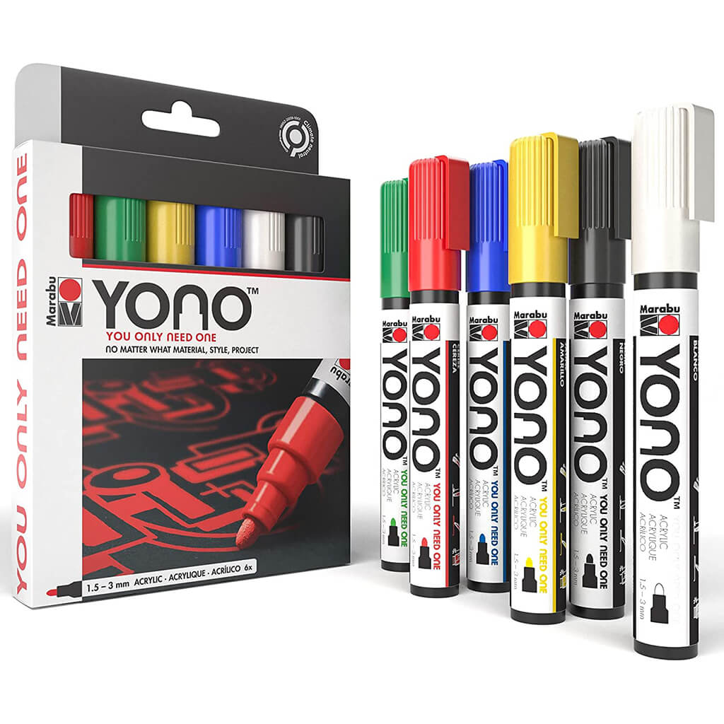 Marabu YONO Acrylic Paint Markers Set of 6