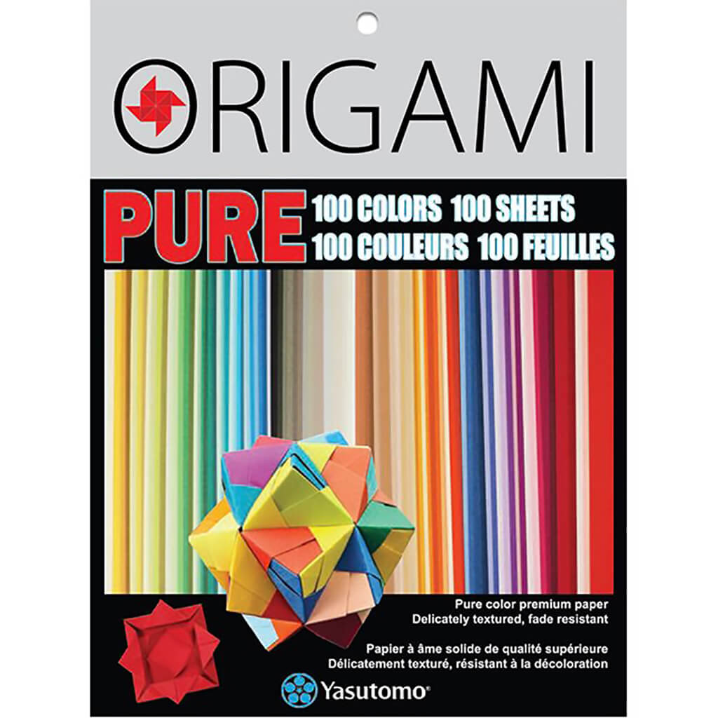 Yasutomo Pure Origami Paper 3in x 3in 100 Sheets Assorted Colors