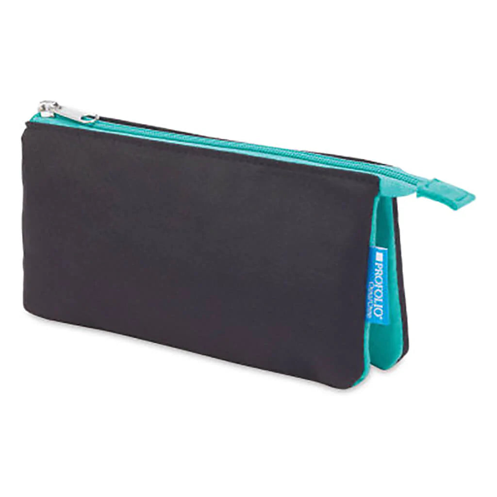 Itoya Profolio Midtown Pouch Black/Wintergreen 4in x 7in