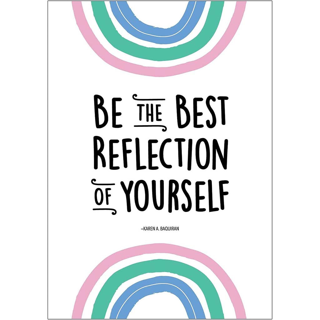 Be the Best Reflection of Yourself Rainbow Doodles Poster