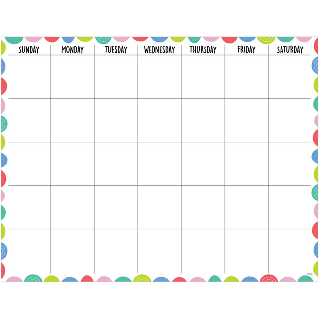 Rainbow Doodles Calendar Chart