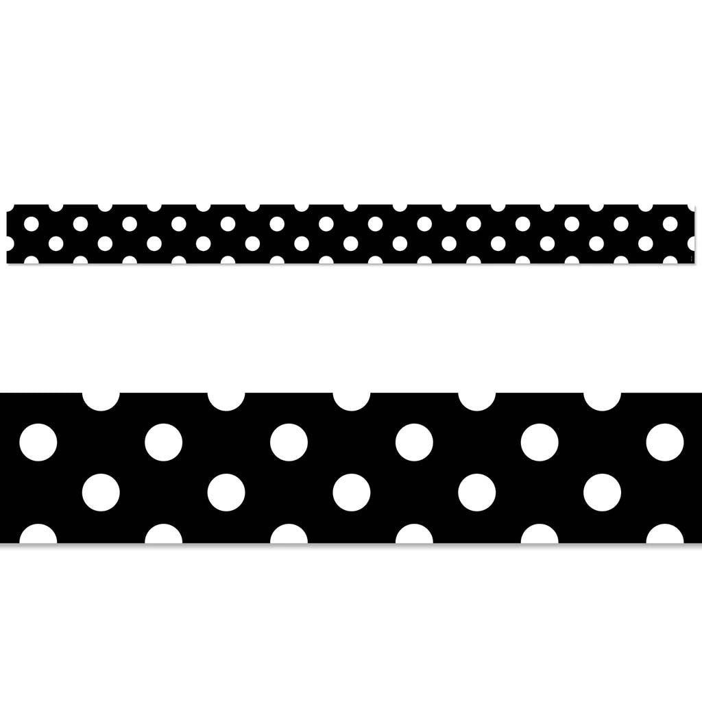 Polka Dots On Black EZ Border Core Decor