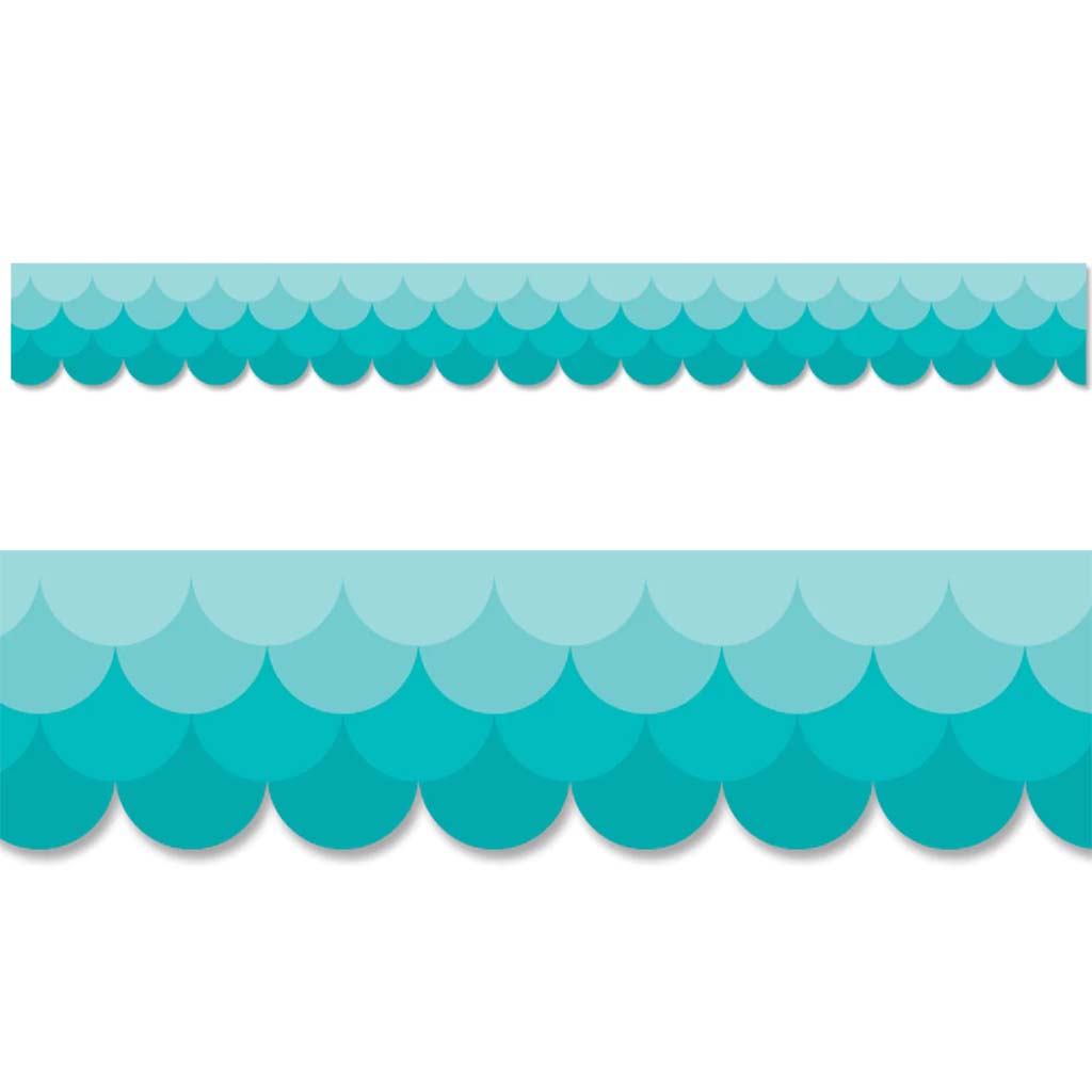 Ombre Turquoise Scallops EZ Border