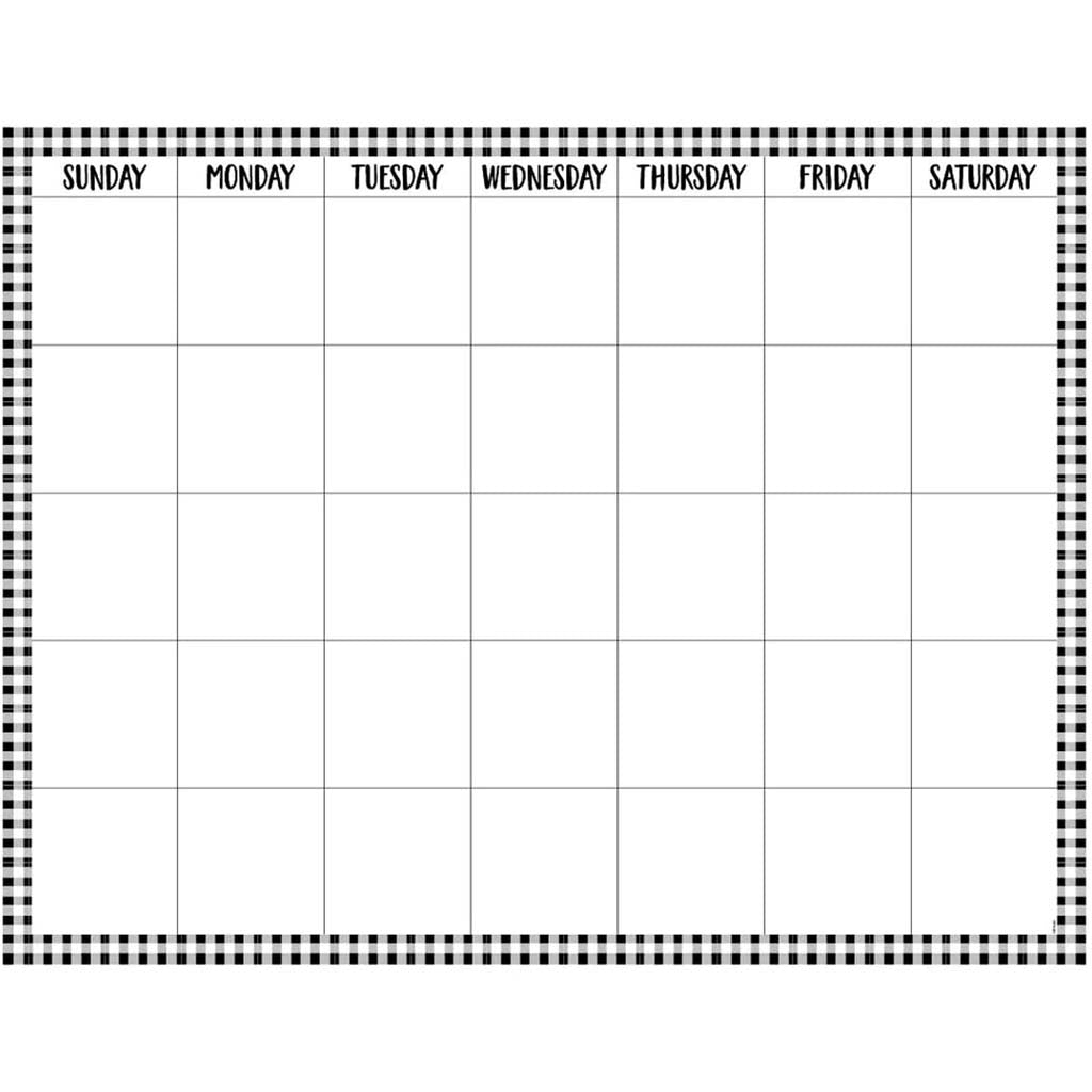 Buffalo Check Calendar Chart