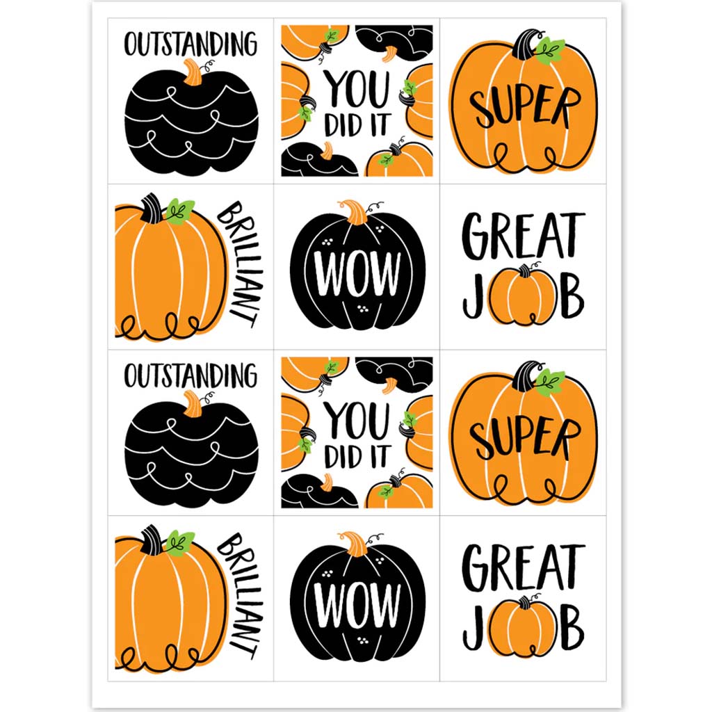 Doodle Pumpkin Rewards Stickers