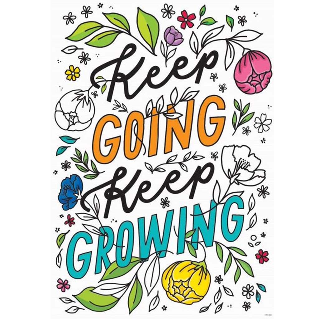 Keep Going Keep Growing. Bright Blooms Inspire U Poster