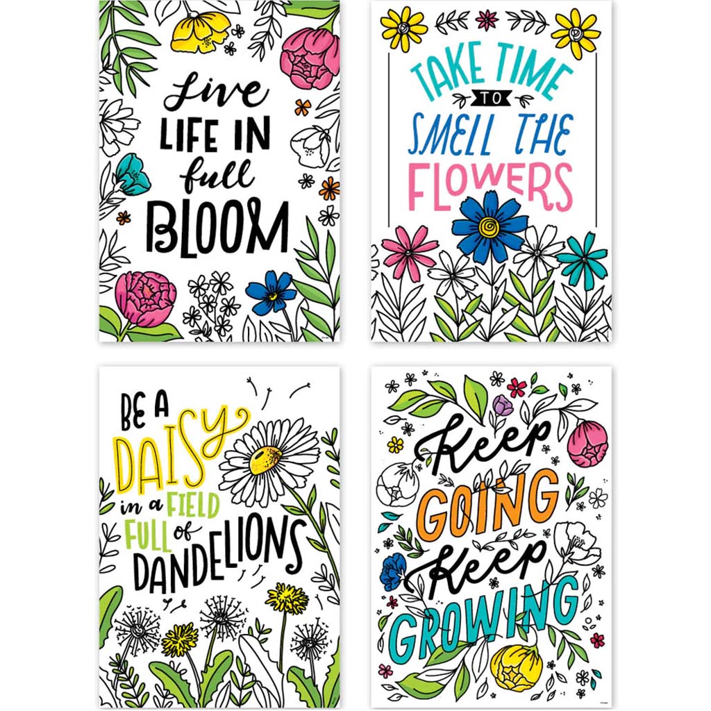 Bright Blooms Inspire U 4-Poster Pack