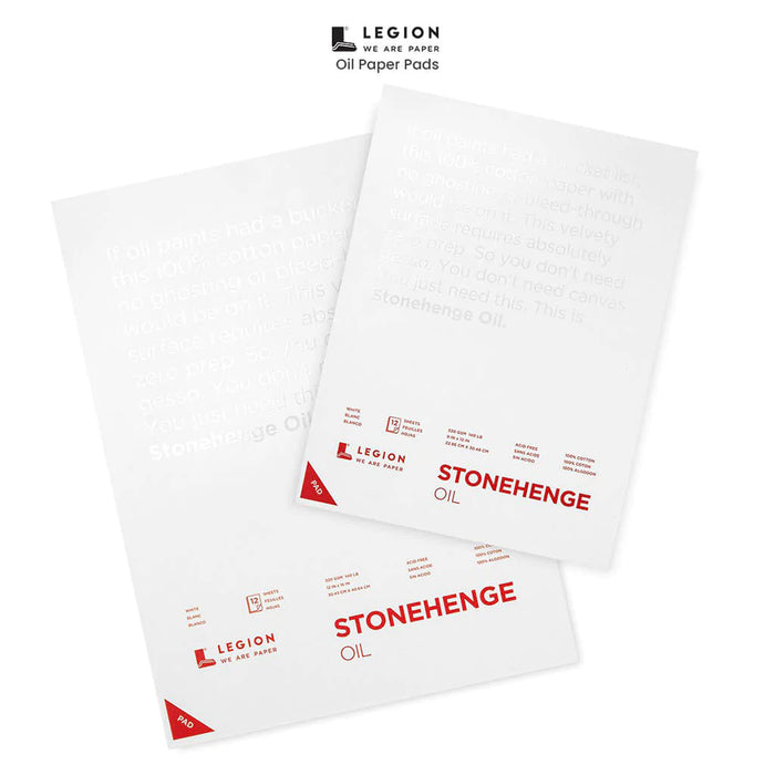 Legion Stonehenge Oil Paper Pad 12 x 16in 12 Sheets