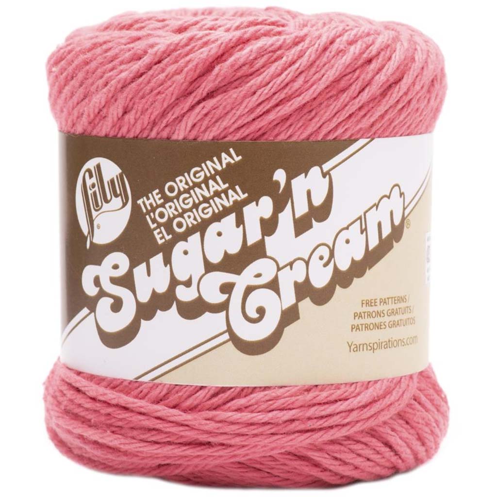 Lily Sugar&#39;n Cream Yarn, Solid Pretty in Pink