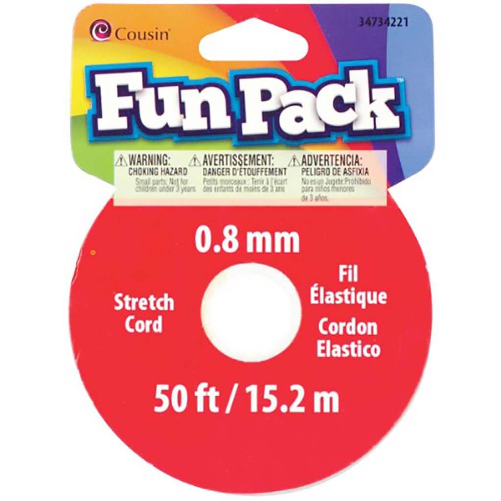 Fun Pack Stretch Cord Spool .8mm x 50ft Clear