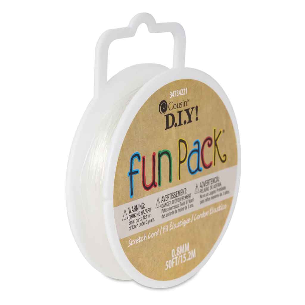 Fun Pack Stretch Cord Spool .8mm x 50ft Clear