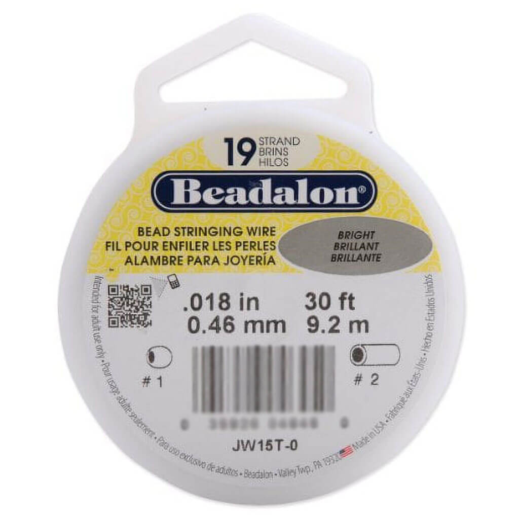 Beadalon Bead Wire 19 Strand .018in Bright 30ft