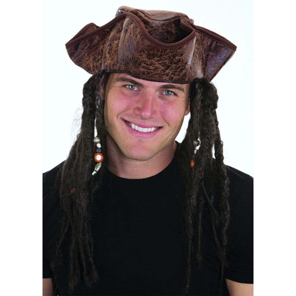 Caribbean Pirate Hat with Braids