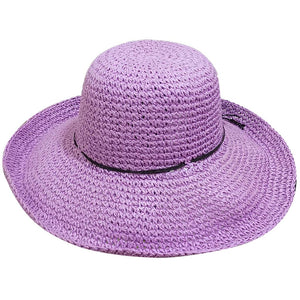 Upbrim Crochet with Selftie Band, Purple