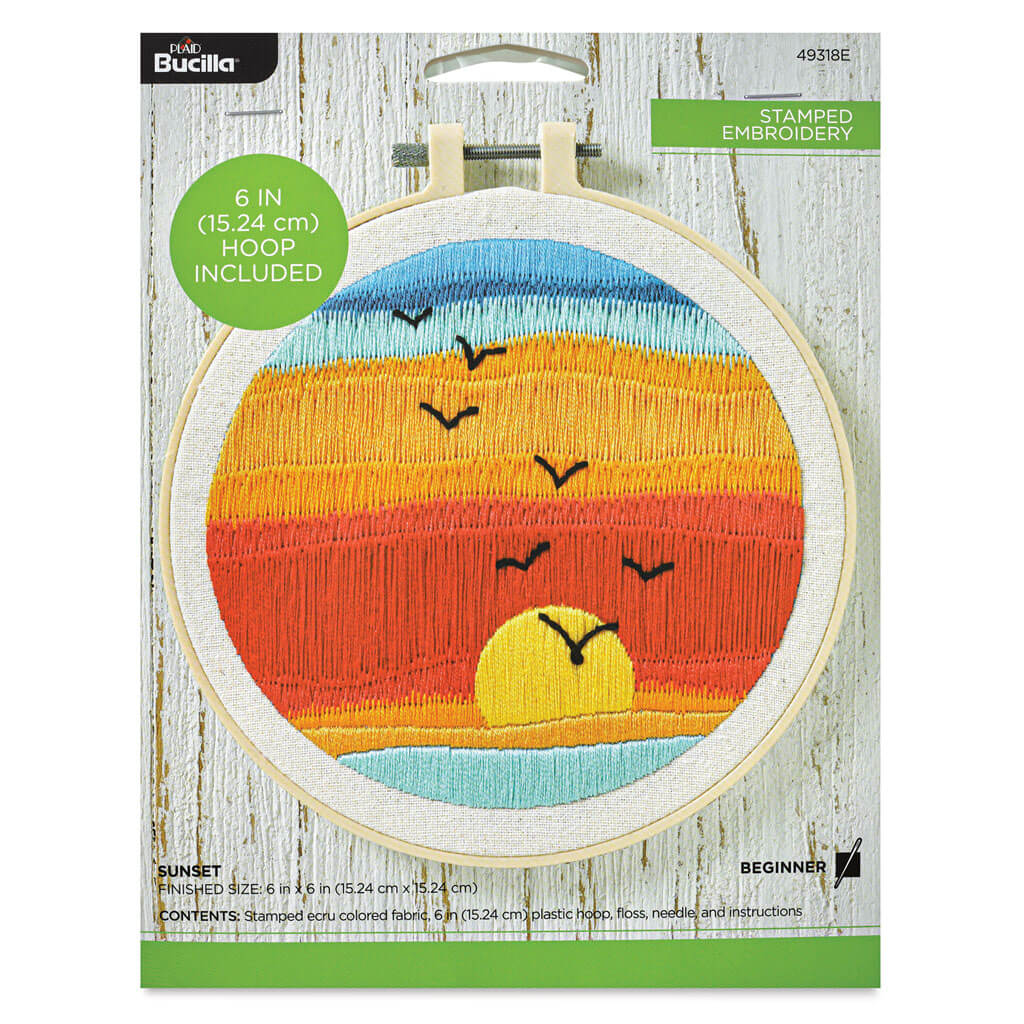 Bucilla Stamped Full Coverage Embroidery Kit Sunset