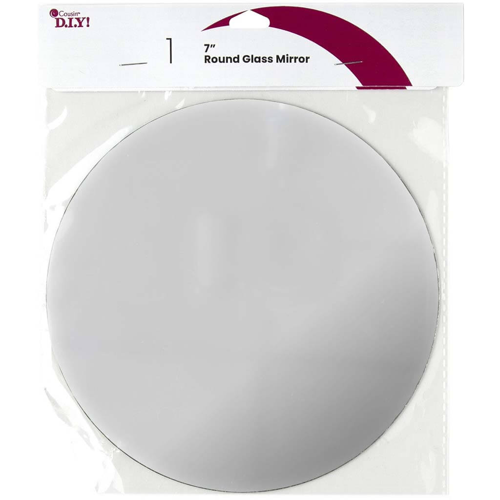 Round Glass Mirror 7in Silver