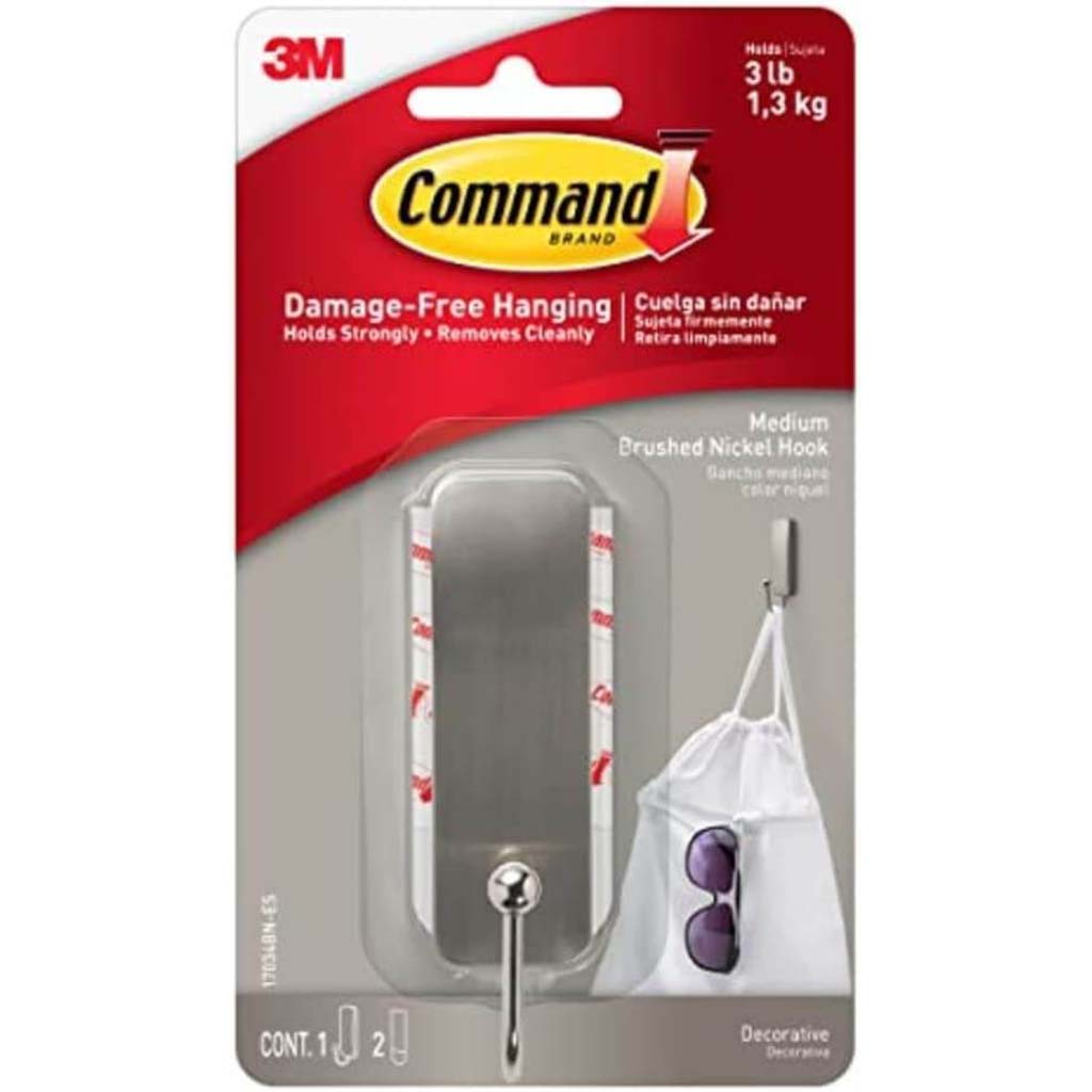 3M Command Medium Sized Hook Nickel