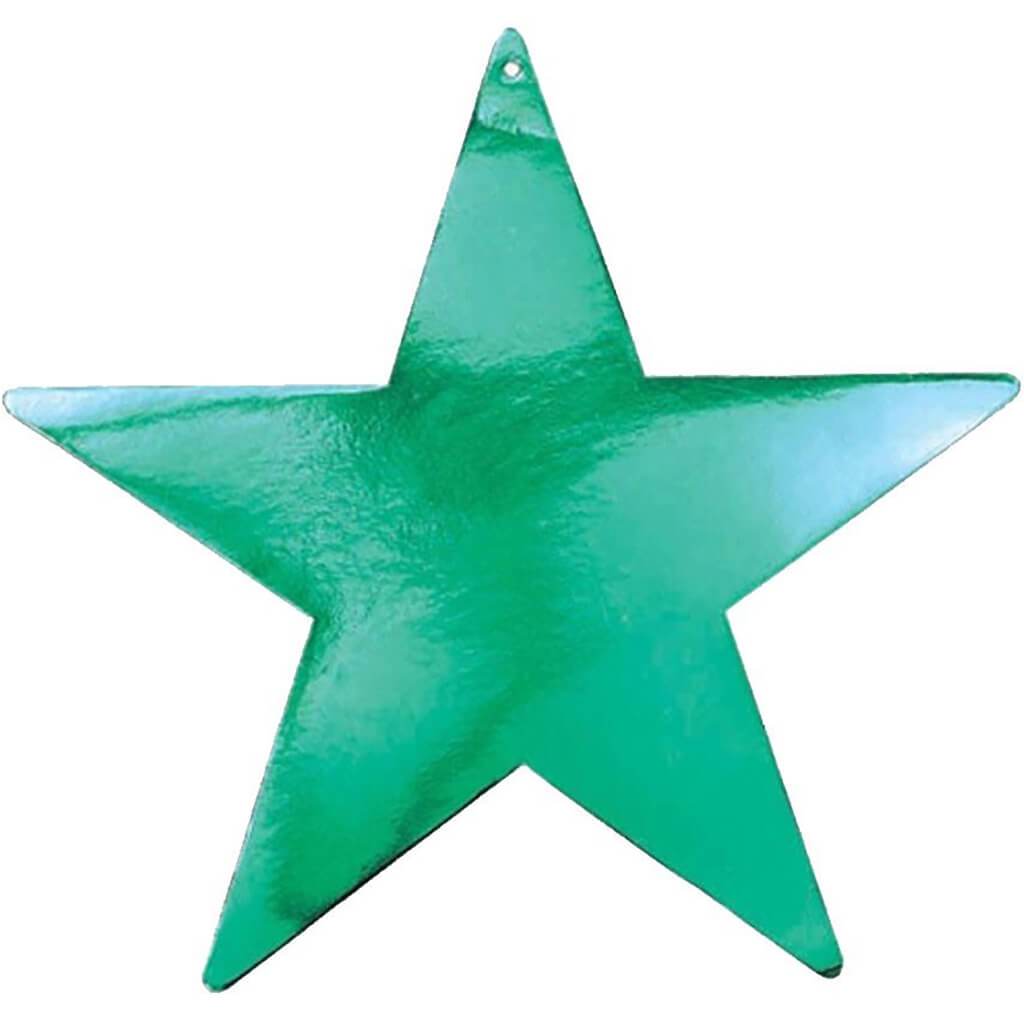 Cutout Star Foil 9in Green