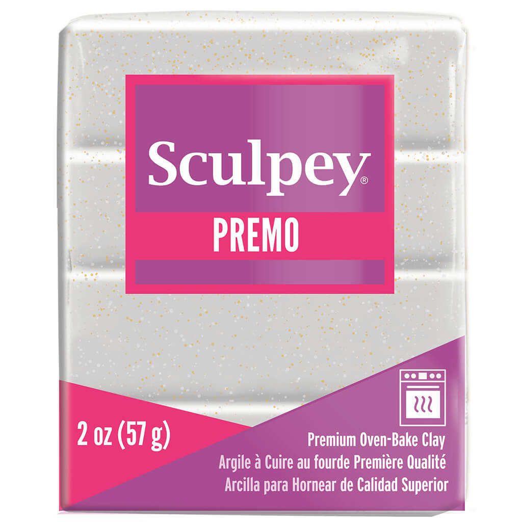 Premo Sculpey Polymer Clay 2oz Glitter White Gold