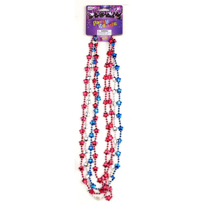Bead Star 2 Red/1 Blue/1 Silver, 4Hc