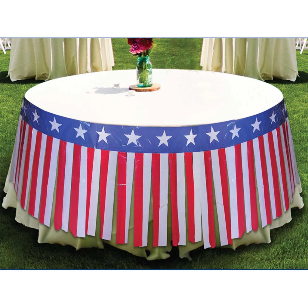 Patriotic Table Fringe Skirt