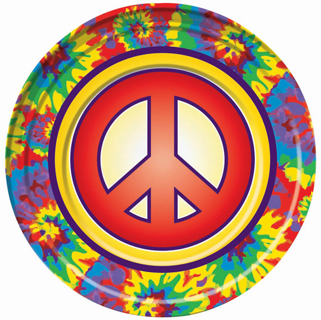 Hippie Decor Dinner Plate 8Ct, 9In