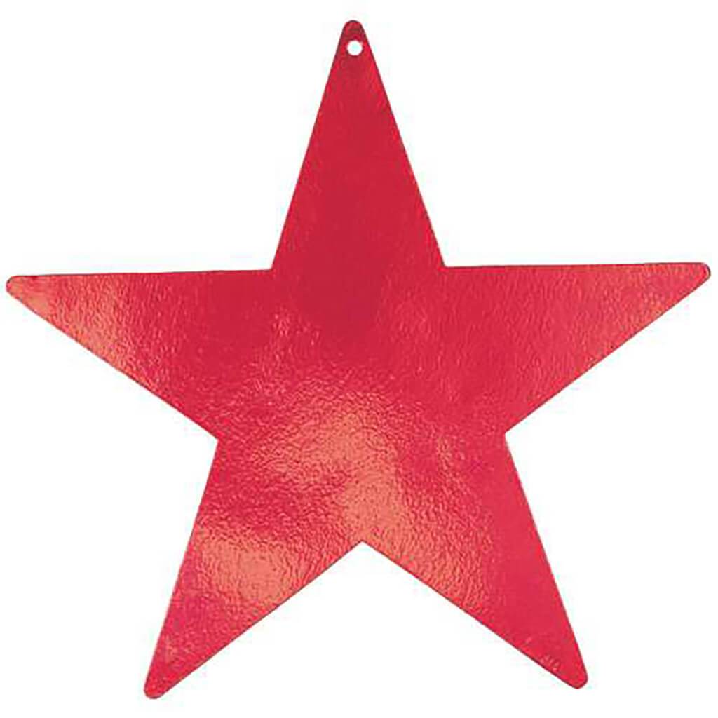 Cutout Star Foil 9in Red