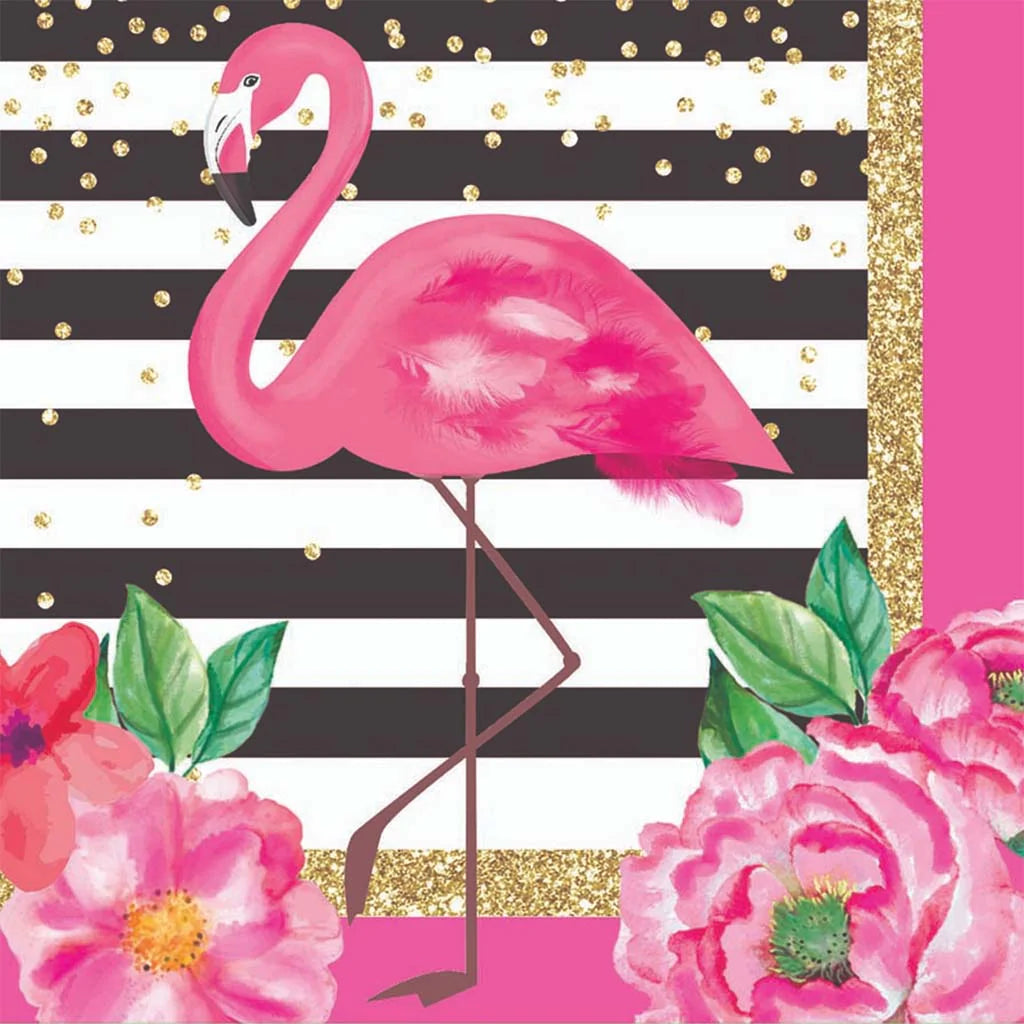 Flamingo  Beverage Napkin 16ct, 10in