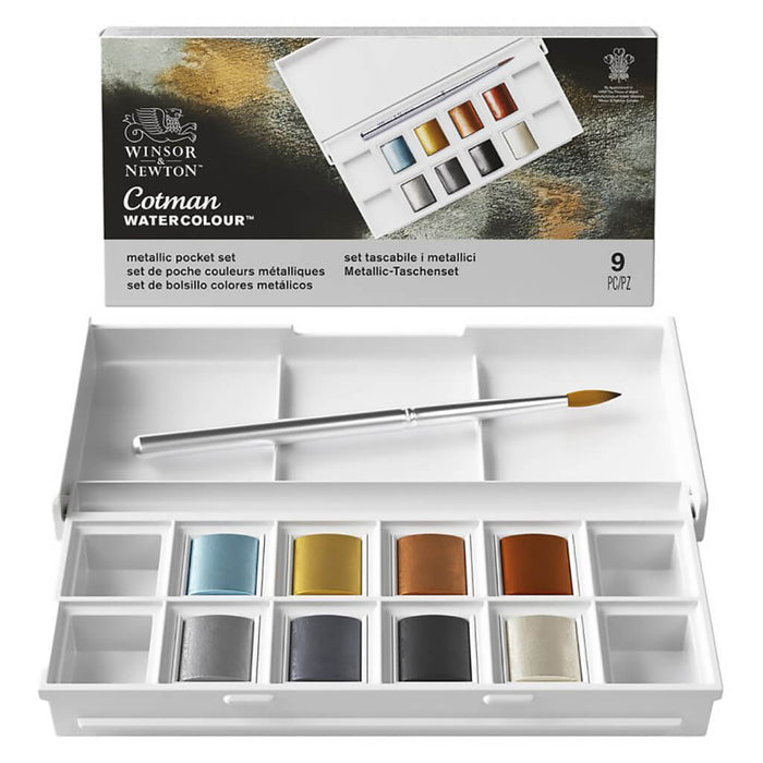 Winsor & Newton Cotman Watercolor Metallic Pocket Set of 8