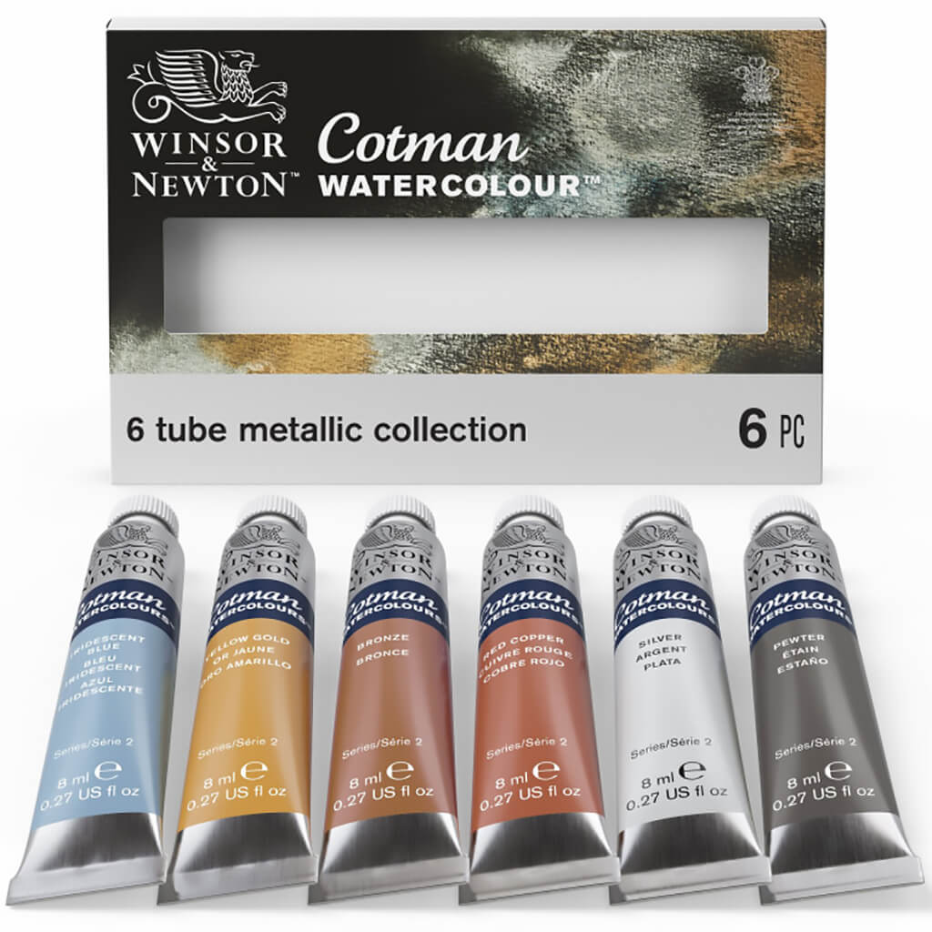 Winsor &amp; Newton Cotman Watercolor Metallic Pocket Set of 6