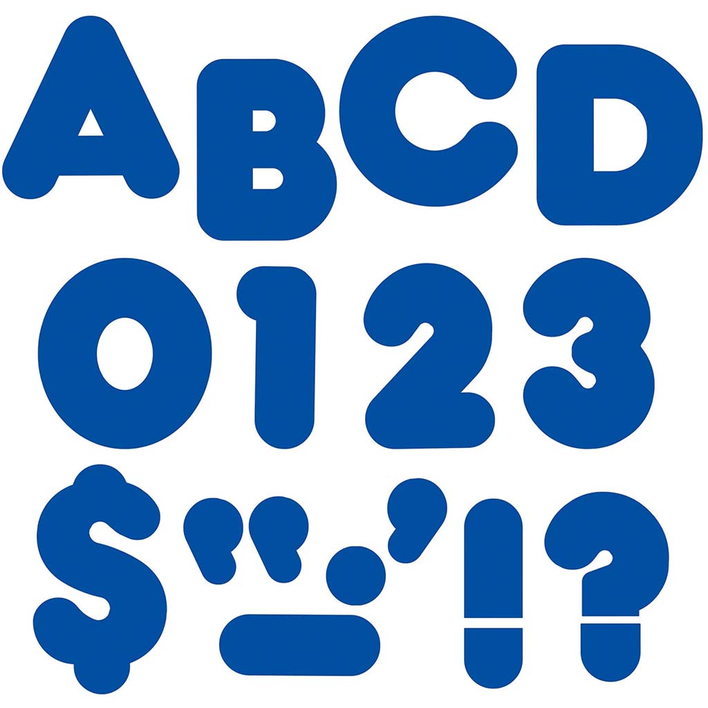 Royal Blue 4-Inch Casual Uppercase Ready Letters