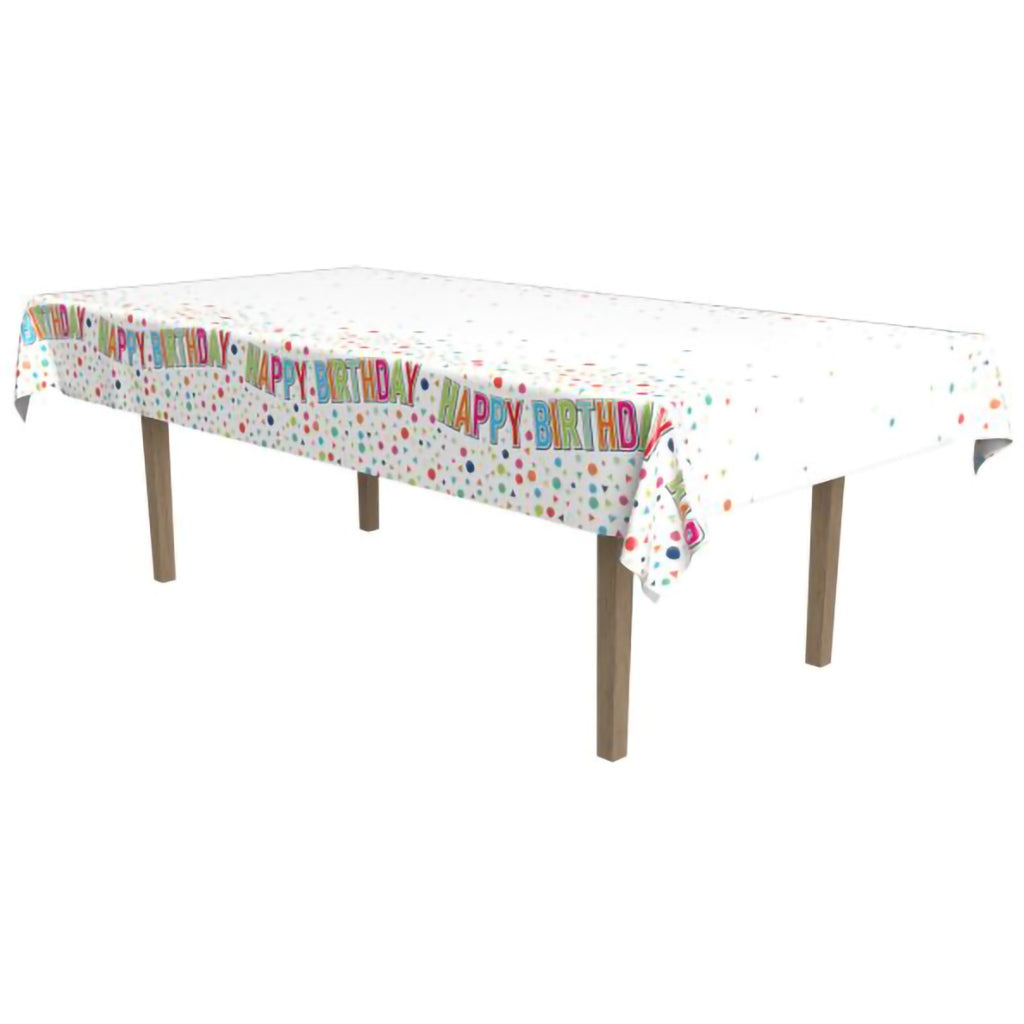 Happy Birthday Tablecover, 54in x  108in