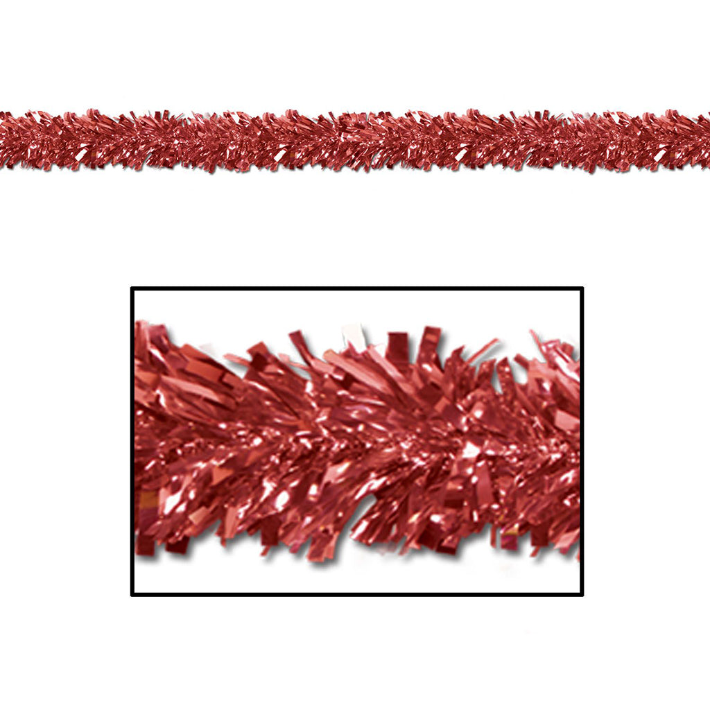 6-Ply Metallic Festooning Garland Red, 4in x 15ft